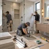 Renovated bathroom with clean finishes
